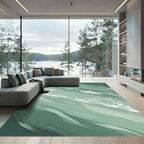 Sage Green Abstract Ocean Wave Ripples Rug