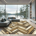 Earthy Tones Woven Herringbone Rug