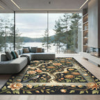 Ornate Peach Blossom Birds Butterflies Rug