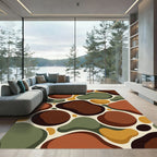 Mid Century Organic Blob Composition Rug
