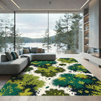 Emerald Forest Brushstroke Foliage Rug