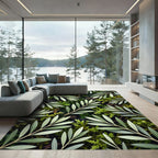 Lush Green Olive Branch Botanical Rug