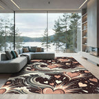 Pink Heart Wave Burst Rug