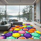 Vibrant Multicolored Pop Art Gumball Mosaic Rug