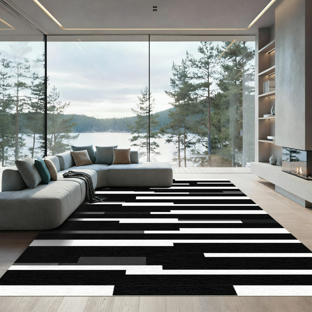 Monochromatic Abstract Geometric Slices Rug