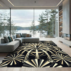 Art Deco Amber Fountain Burst Rug