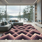 Geometric Mauve Chevron Peak Rug