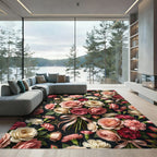 Elegant Romantic Pink Floral Bouquet Rug
