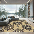 Vintage Compass Star Geometric Sand Rug