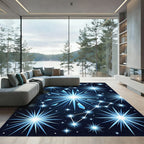 Celestial Blue Starburst Constellation Rug
