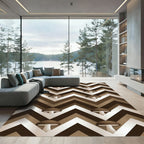 Brown Mushroom Chevron Zigzag Rug