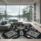 Geometric Diamond Starburst Navajo Rug