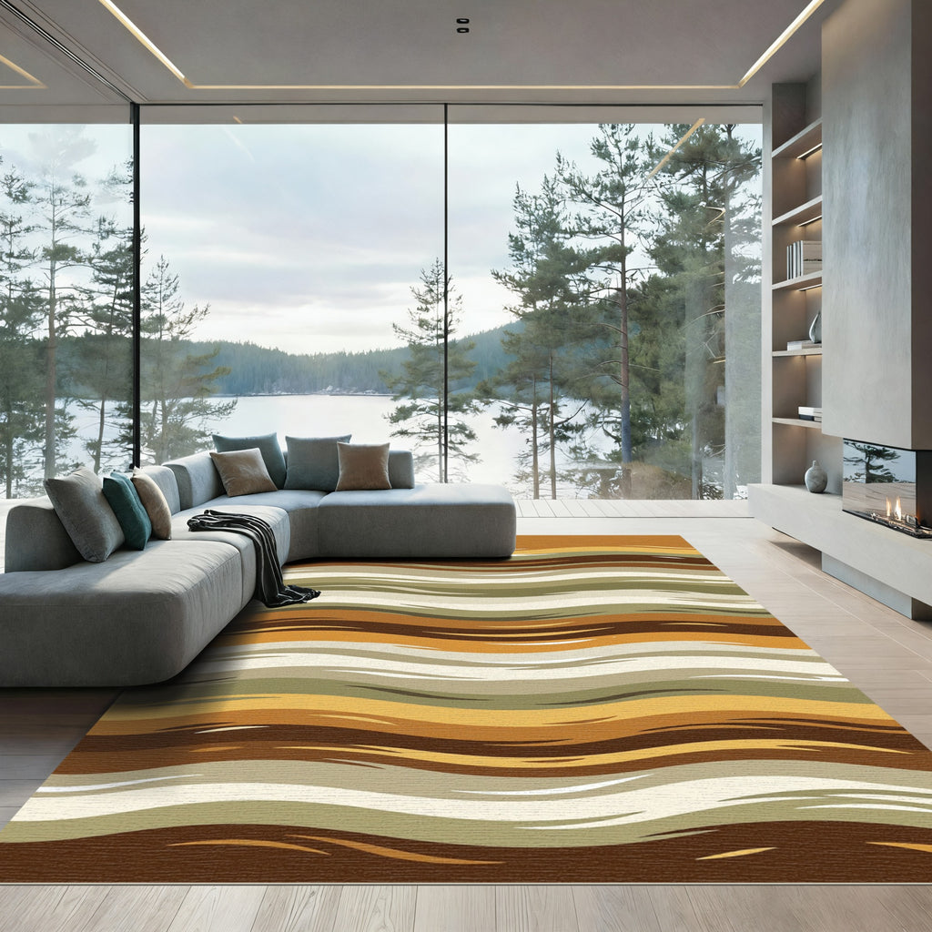 Warm Toned Organic Streaks Rug
