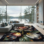 Gothic Rose Petal with Tarnished Gold Rug