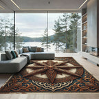 Ornate Bronze Eight Pointed Star Rug