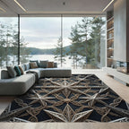 Gilded Celestial Star Filigree Accent Rug