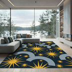 Yellow Starburst Gray Arch Scatter Rug