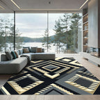 Optical Illusion Stairs Geometric Rug