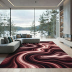 Abstract Chocolate Swirl Fluid Art Rug