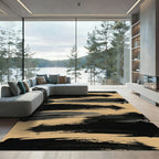Minimalist Black Ink Brush Stroke Rug