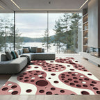 Abstract Mauve Organic Polka Dot Rug