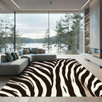 Dark Ivory Wide Stripe Texture Rug