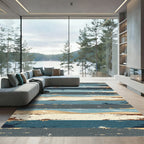 Coastal Beach Wood Grain Stripes Rug