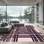 Monochromatic Plaid Modern Lines Rug