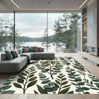 Lush Green Eucalyptus Botanical Branches Rug