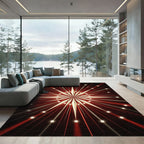 Crimson Gold Starburst Radiant Rug