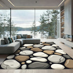 Smooth River Stone Aggregate Texture Rug