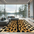 Golden Black Leopard Spots Rug