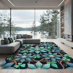 Azure Clematis Trellis Botanical Art Rug