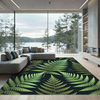 Lush Green Fern Botanical Repeat Rug