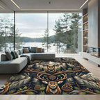 Rustic Mountain Stag Forest Woodland Rug