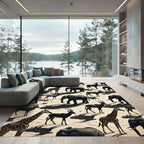 Savanna Wildlife Serengeti Animal Scene Rug
