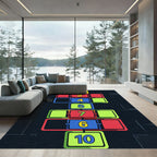 Vibrant Geometric Hopscotch Playful Floor Art Rug