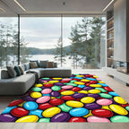 Vibrant Multicolored Candy Jelly Bean Pop Rug