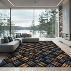 Dark Bronze Woven Herringbone Rug