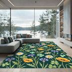 Enchanting Meadow floral composition Rug