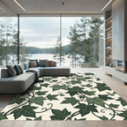 Earthy Green Ivy Vine Foliage Rug