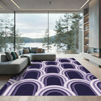 Modern Deep Purple Concentric Arch Rug