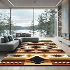 Earthy Southwest Geometric Star Area Tapestry Rug