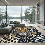 Majestic Tiger Face Leopard Spot Fusion Rug