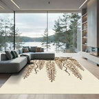 Cream Wisteria Branch Cascading Flowers Rug
