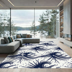 Japanese Blue Dot Wave Aesthetic Rug