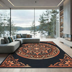 Ornate Coral Mandala Floral Medallion Rug