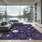 Celestial Lavender Zodiac Constellation Astrology Rug