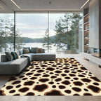 Brown Spots Contemporary Animal Print Rug