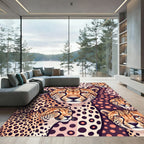 Vibrant Cheetah Portrait Spotted Tapestry Rug
